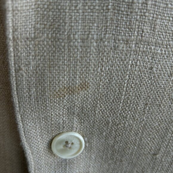 Vintage 80s Men’s Cream Nubby Raw Silk Linen 2 Button Sports Coat Blazer Size 40 - Picture 8 of 10